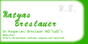 matyas breslauer business card